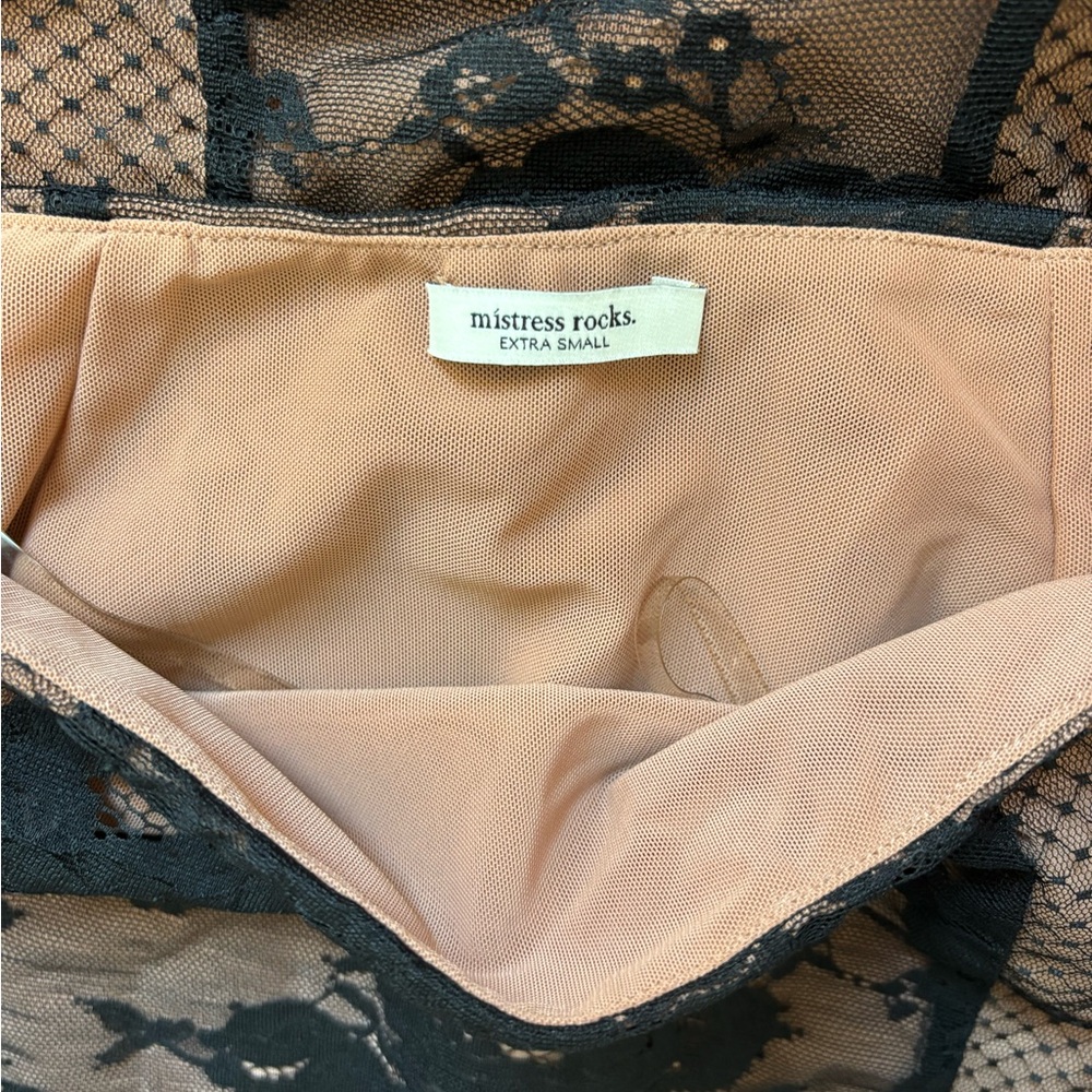 House of CB/Mistress Rocks Brown and Black Lace 2 piece set - Picture 5 of 5